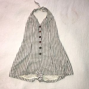 Stripped open back romper